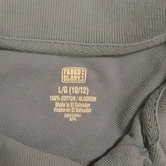 🎯 Boys Sz L(10/12) Blue Polo Shirt - Picture 5 of 6